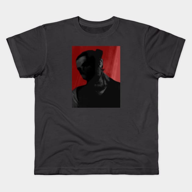 Special processing. Dark mystic king, death itself. Very strong guy, portrait. Head and neck. Red and gray. Kids T-Shirt by 234TeeUser234